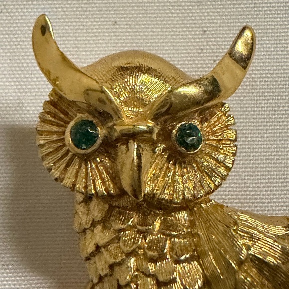 Vintage signed monet owl brooch - Picture 2 of 4